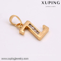 33010 Custom metal Alphabet pendant women fashion gold plated with letter "Z"gold pendant